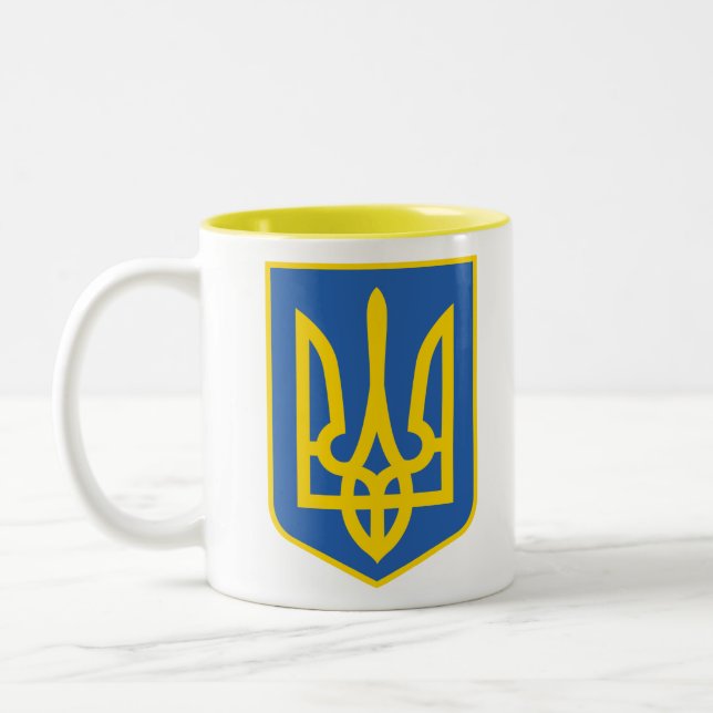 UKRAINA-TRIDENT Två-Tonad MUGG (Vänster)