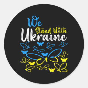 Ukraina Trident Ukraina Flagga Ukrainsk Flagga Ukr Runt Klistermärke