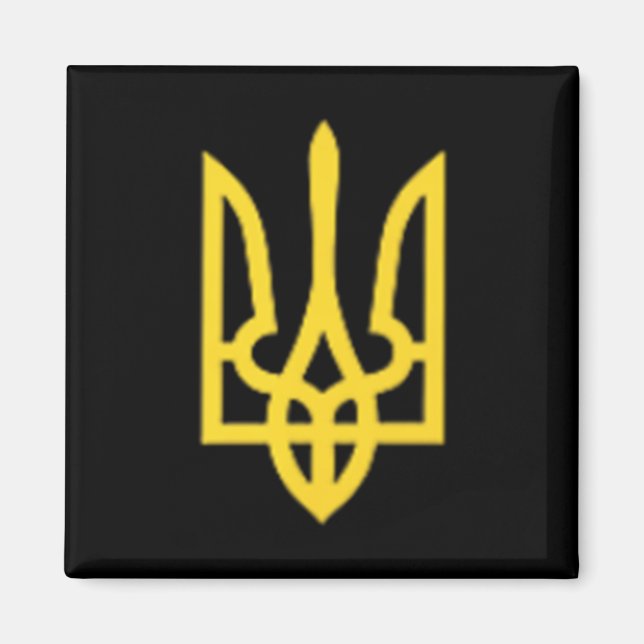 Ukraina Trident - Ukrainsk Tryzub-symbol  Magnet (Framsidan)