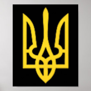 Ukraina Trident - Ukrainsk Tryzub-symbol Poster