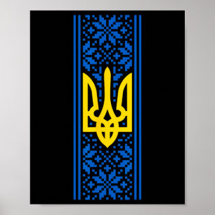 Ukraina Trident Vyshyvanka Dräkt President Zelen Poster