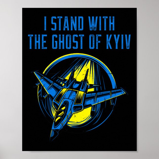 Ukraina Tröja – Ace Pilot jag står med den spöklik Poster (Framsidan)
