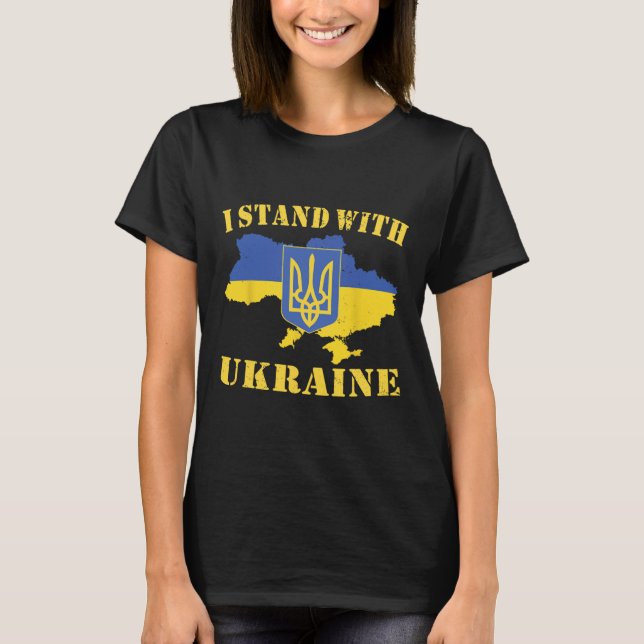 Ukraina Tröja Jag Står Med Ukraina Ukrainsk Flagga (Framsida)