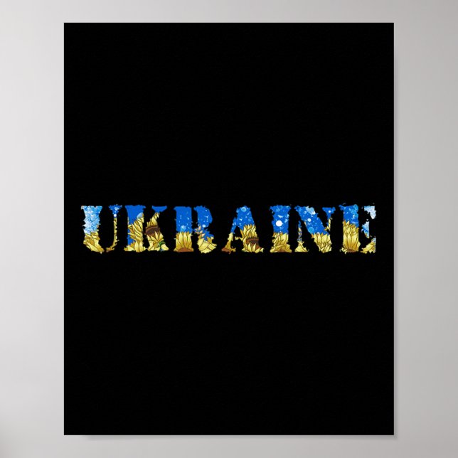 Ukraina Tröja Retro Ukrainsk Flagga Solros  Poster (Framsidan)