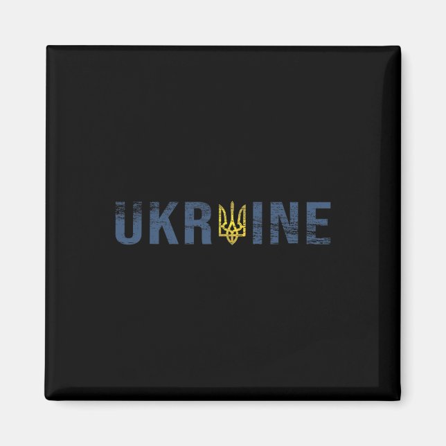 Ukraina Tröja Tryzub Trident Zelensky Militär Embl Magnet (Framsidan)