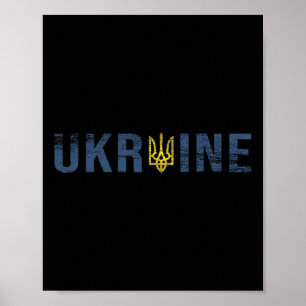 Ukraina Tröja Tryzub Trident Zelensky Militär Embl Poster