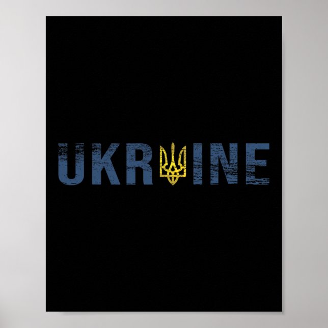 Ukraina Tröja Tryzub Trident Zelensky Militär Embl Poster (Framsidan)