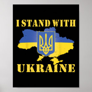 Ukraina Tröja Ukrainsk Flagga Karta Jag Står Med U Poster