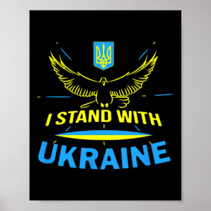 Ukraina Tröja Ukrainsk Flagga Stolthet Jag Står Me Poster