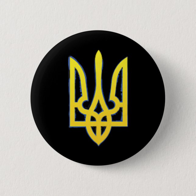 Ukraina Tröja Ukrainsk Trident Militär Zelensky Knapp (Framsida)
