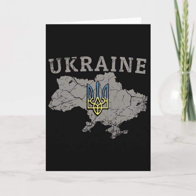 Ukraina Tröja Zelensky Ukrainsk Flagga Trident Mil Kort (Framsida)