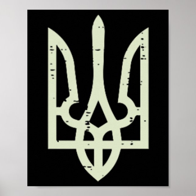 Ukraina Tryzub-symbol ficka Ukraina Trident Män W Poster (Framsidan)