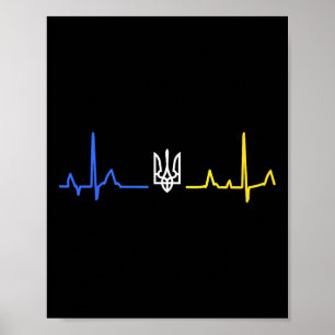 Ukraina Tryzub Treudd Zelensky Ukrainsk Flagga Huv Poster