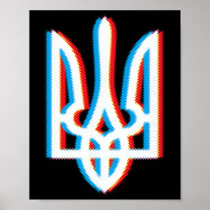 Ukraina Tryzub Tröja Trident Militär Ukrain Poster