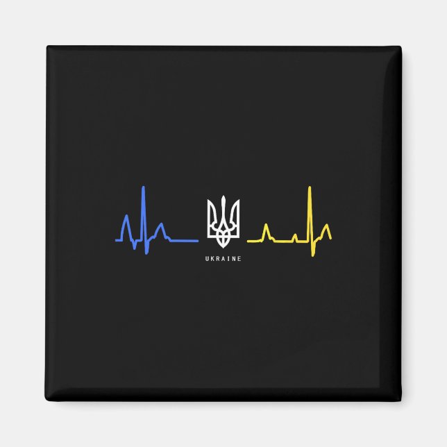 Ukraina Tryzub Ukrainsk Flagga Trident Zelensky Hu Magnet (Framsidan)