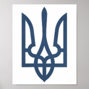 Ukraina Tryzub Zelensky Tröja Militär Trident Insi Poster