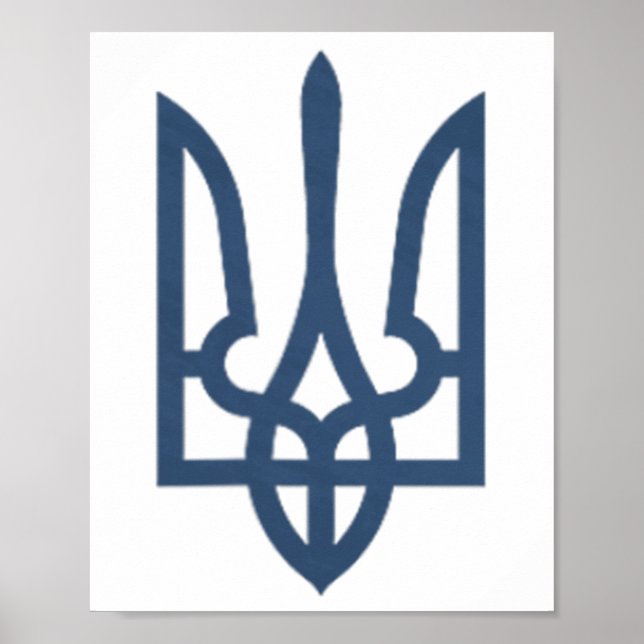 Ukraina Tryzub Zelensky Tröja Militär Trident Insi Poster (Framsidan)