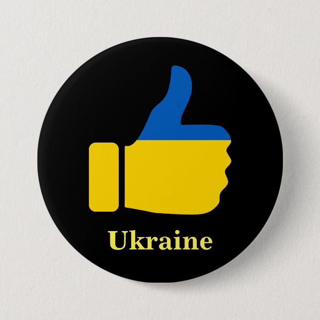 Ukraina, tummen uppåt, knapp (Framsida)