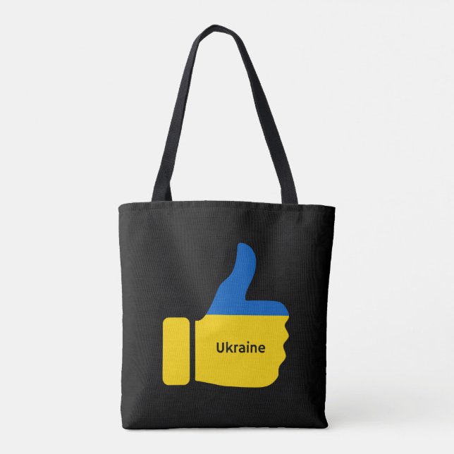 Ukraina, tummen uppåt, Tote Bag Tygkasse (Baksida)