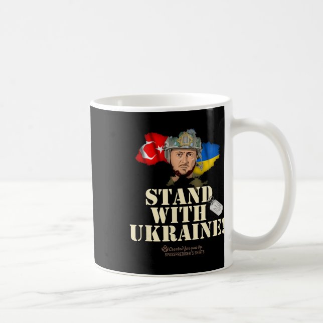 Ukraina Turkiet Flaggor Hundhalsband Zelensky Stå  Kaffemugg (Höger)