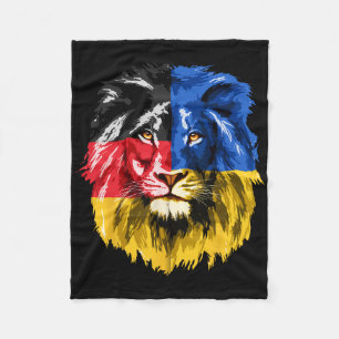 Ukraina Tyskland Flagga Lejon Deutschland Ukrainsk Fleecefilt