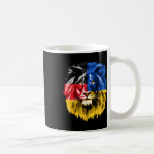 Ukraina Tyskland Flagga Lejon Deutschland Ukrainsk Kaffemugg