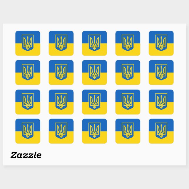 Ukraina, Ukraina Fyrkantigt Klistermärke (Ark)