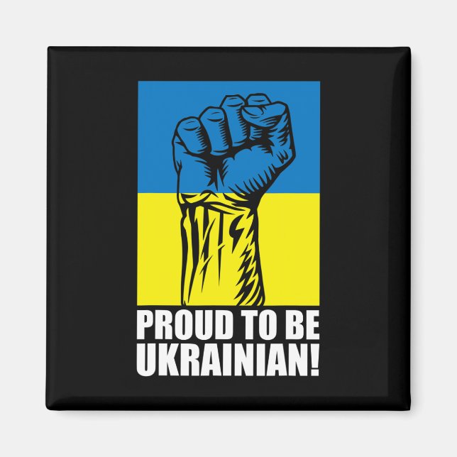 Ukraina Ukrainare Ukrainsk Kiev Trysub Flagga 14  Magnet (Framsidan)
