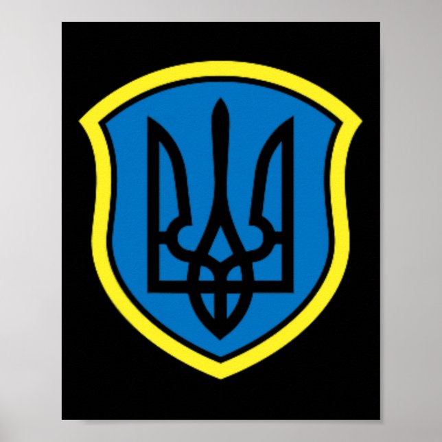 Ukraina Ukrainare Ukrainsk Kiev Trysub Flagga 15  Poster (Framsidan)