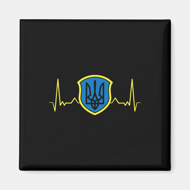 Ukraina ukrainare ukrainska Kiev Trysub Flagga 13  Magnet (Framsidan)
