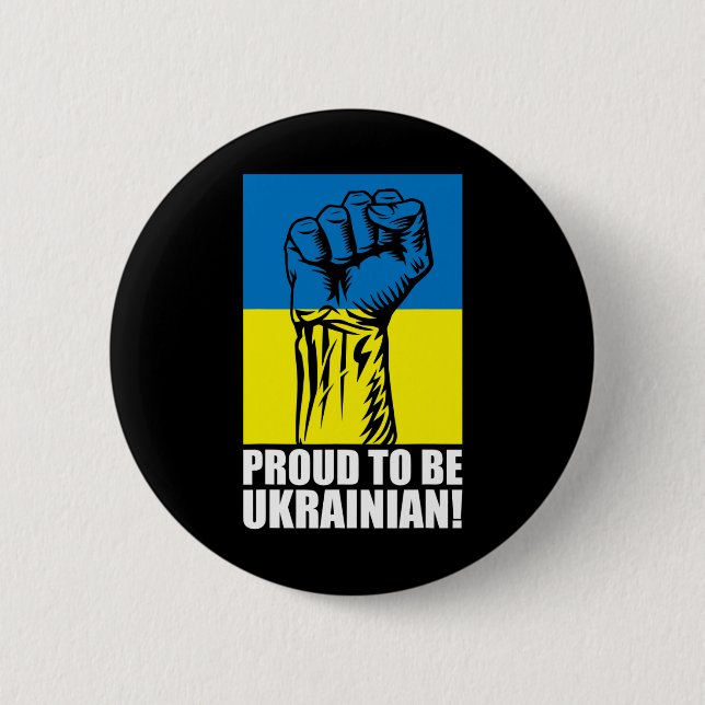 Ukraina ukrainare ukrainska Kiev Trysub Flagga 14  Knapp (Framsida)