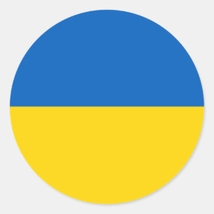 Ukraina - Ukrainas Flagga Runt Klistermärke