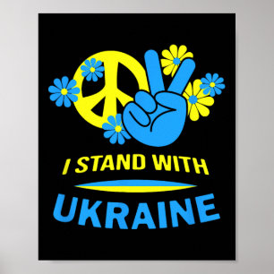 Ukraina Ukrainsk Flagga Fred I Ukraina Jag Står Wi Poster