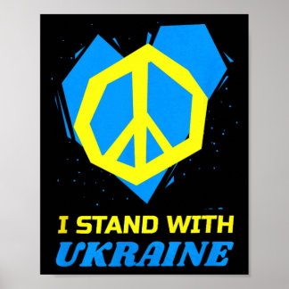 Ukraina Ukrainsk Flagga Fred Jag Står Med Ukraina  Poster