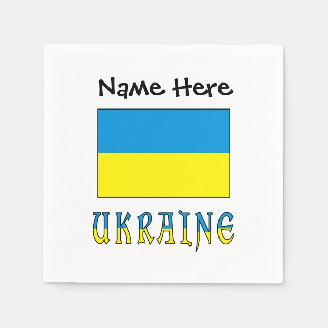 Ukraina Ukrainsk Flagga Personlig Pappersservett (Framsidan)