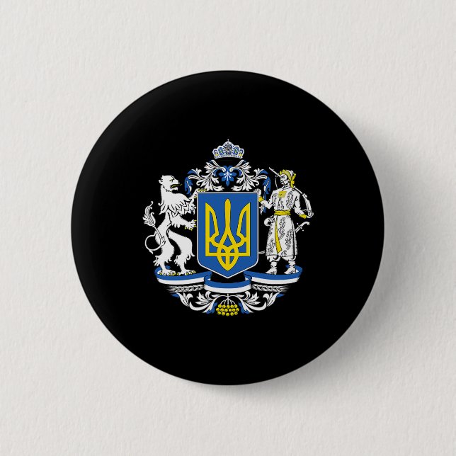 Ukraina Ukrainsk Flagga Traditionell  Knapp (Framsida)