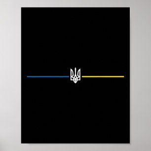 Ukraina Ukrainsk Flagga Tryzub Militär Poster