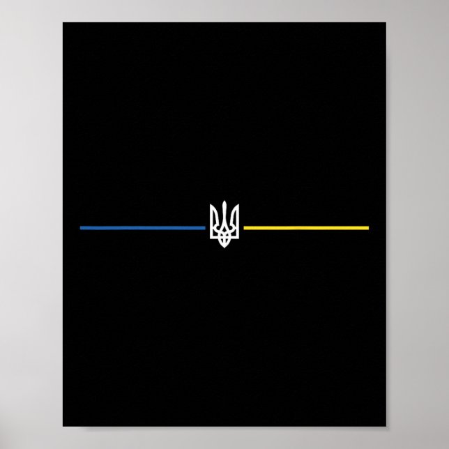 Ukraina Ukrainsk Flagga Tryzub Militär  Poster (Framsidan)