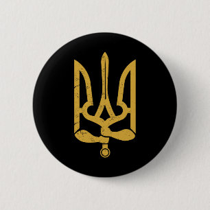 Ukraina Ukrainsk Kiev Trysub Flagga 10 Knapp