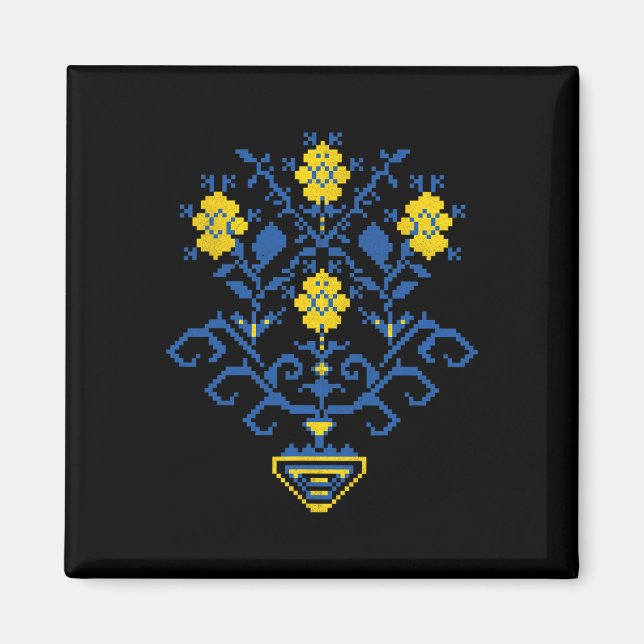 Ukraina Ukrainsk Kiev Trysub Flagga 11  Magnet (Framsidan)