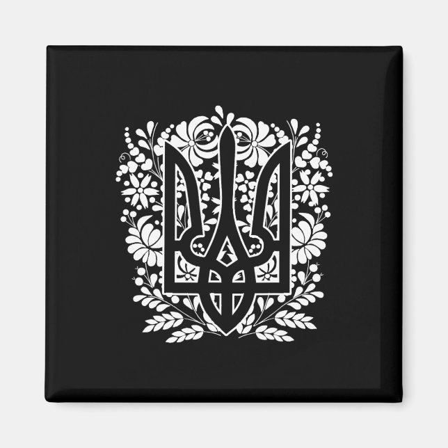 Ukraina Ukrainsk Kiev Trysub Flagga 13  Magnet (Framsidan)