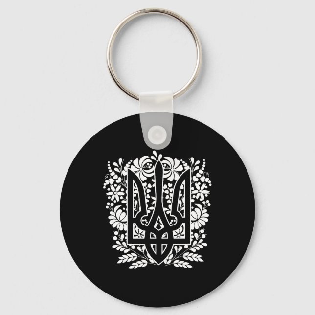 Ukraina Ukrainsk Kiev Trysub Flagga 13  Nyckelring (Framsida)