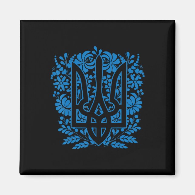 Ukraina Ukrainsk Kiev Trysub Flagga 14  Magnet (Framsidan)