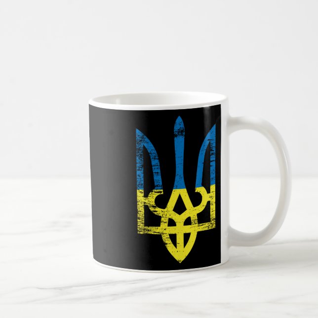 Ukraina Ukrainsk Kiev Trysub Flagga 15  Kaffemugg (Höger)