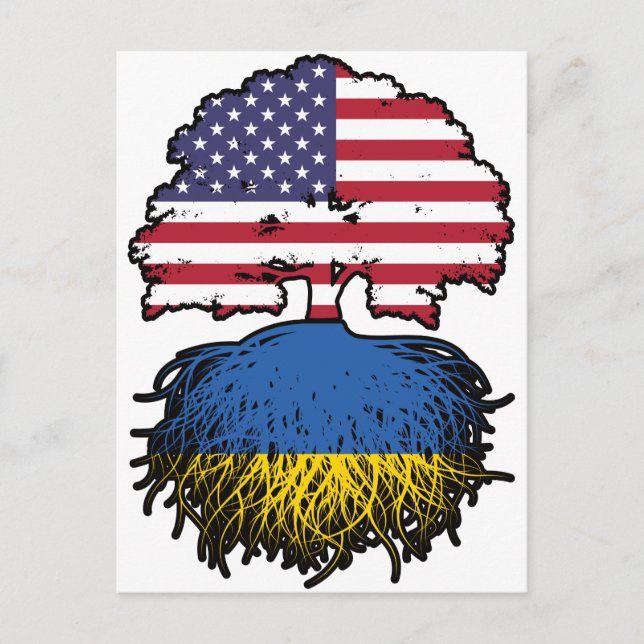 Ukraina ukrainska amerikanska USA United Stater Vykort (Framsida)