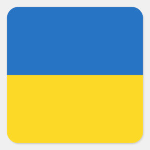 Ukraina (ukrainska Flagga) Fyrkantigt Klistermärke