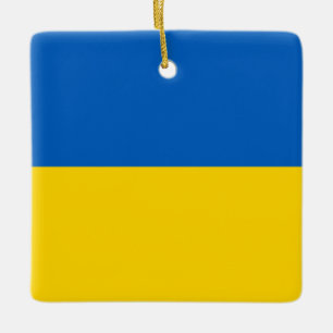 Ukraina (ukrainska Flagga) Julgransprydnad Keramik