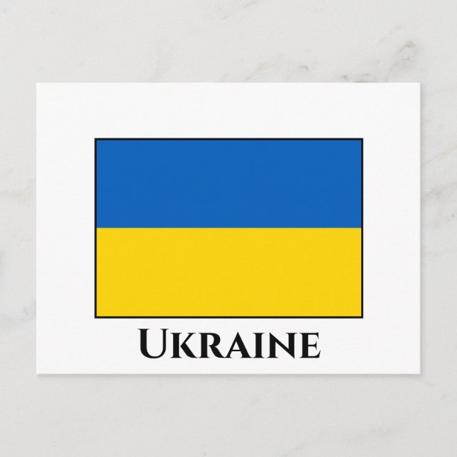 Ukraina (ukrainska Flagga) Vykort (Framsida)
