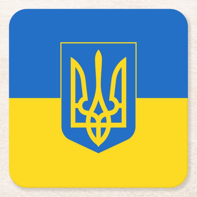 Ukraina Underlägg Papper Kvadrat (Framsidan)