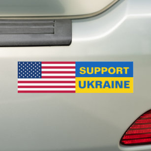 Ukraina USA American Flagga Solidarity Patriotic Bildekal